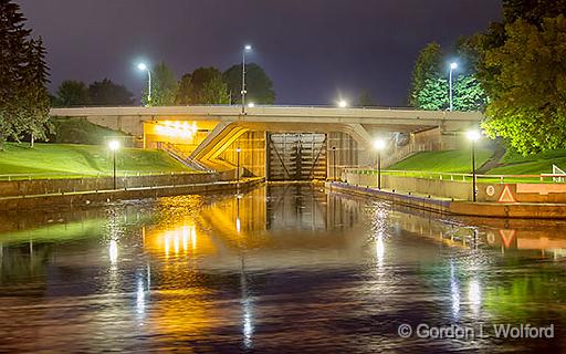 Beckwith Street Bridge At Night_35470-5.jpg - Photographed along the Rideau Canal Waterway at Smiths Falls, Ontario, Canada.